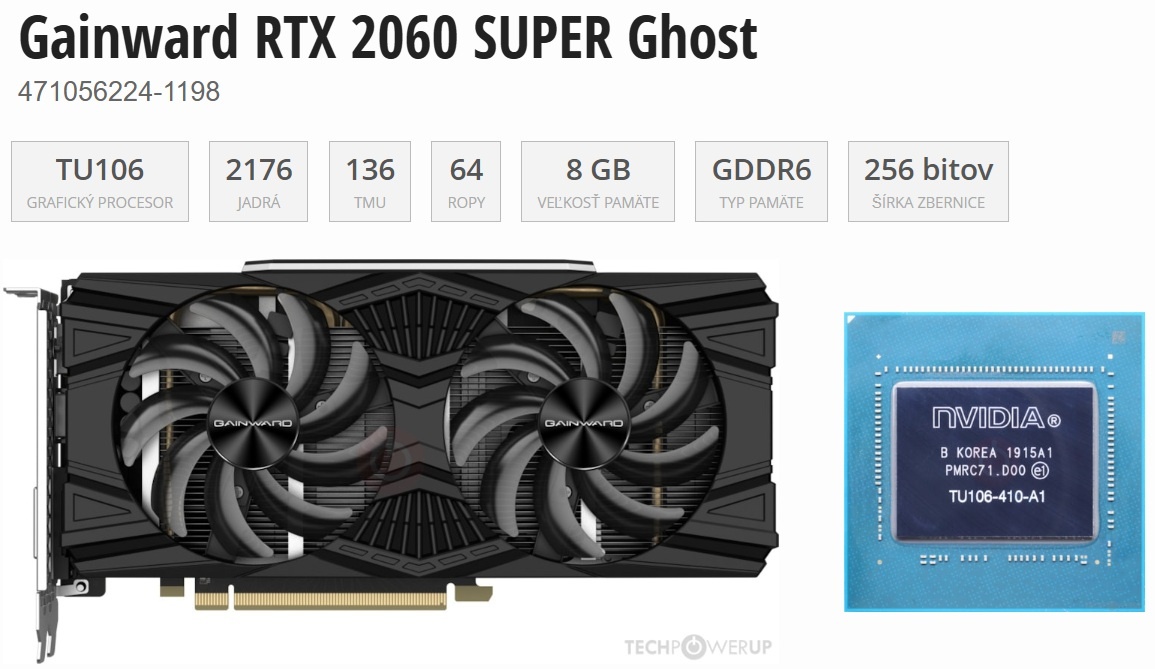 RTX 2060 SUPER Gainward Ghost – perfektný stav - 2