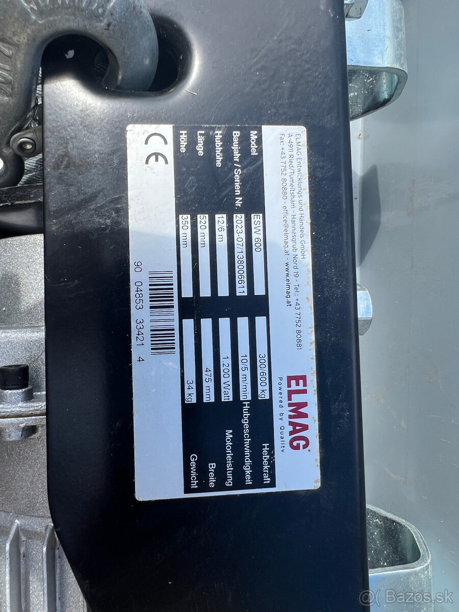 Elektrický lanový navijak ELMAG ESW 600 - 2