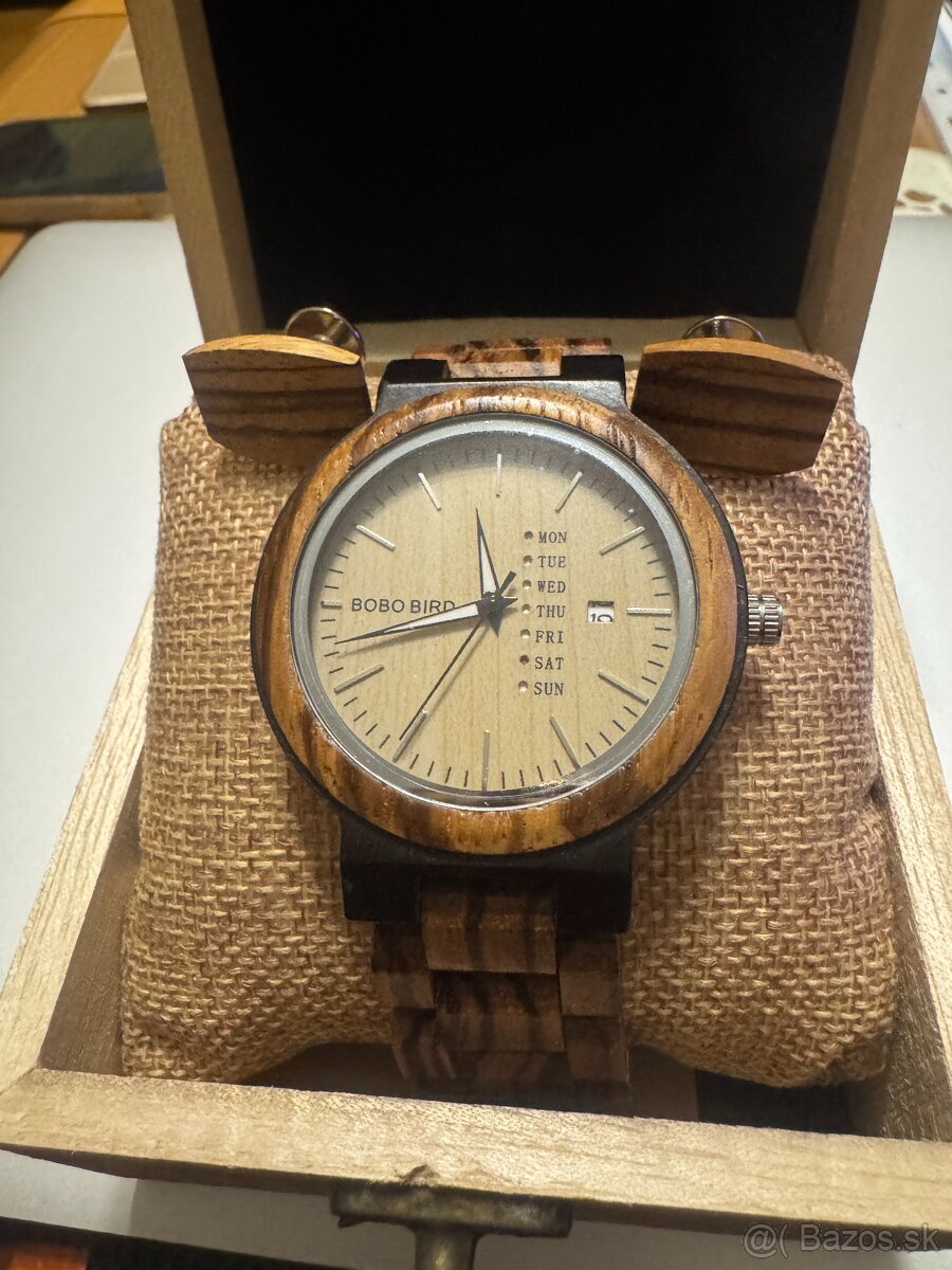 Multifunkčné hodinky zo vzácneho dreva s manž gombíkmi - 2