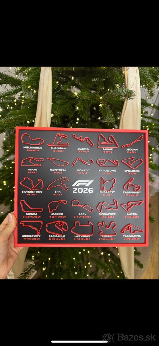 Športový suvenír kalendár okruhov F1 2026 - 2