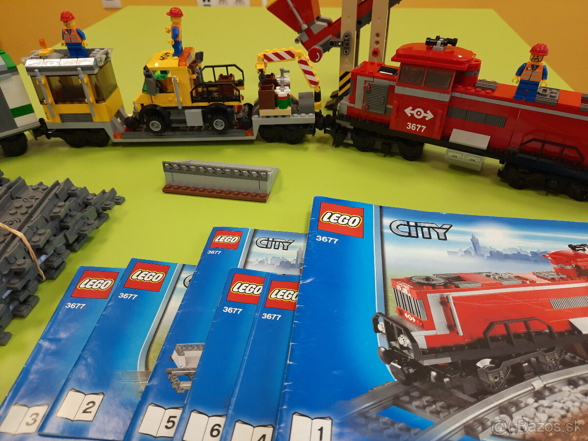 LEGO 3677 - séria CITY - Červený nákladný vlak - 2