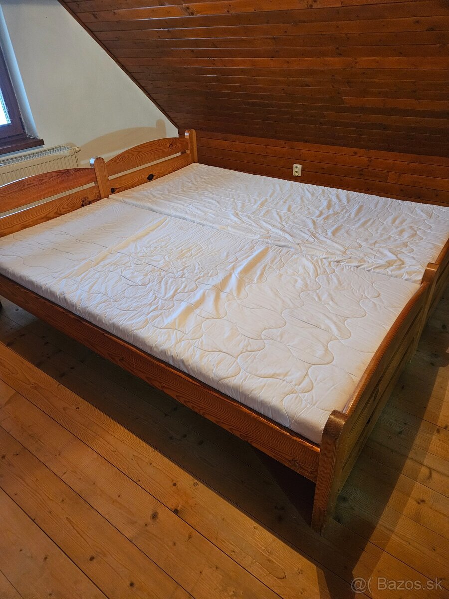 Manželská drevená posteľ 180x200 - 2