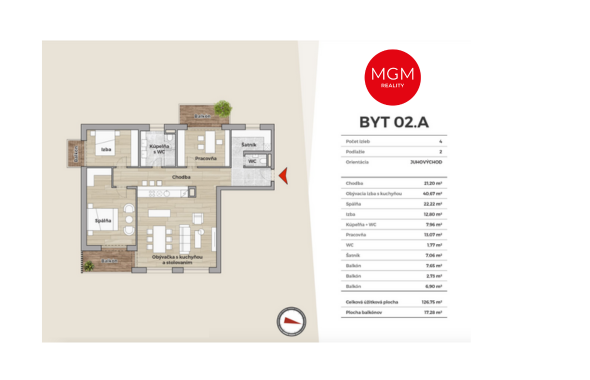 02.A - 4-izb. apartmán, 144,03 m2, DONOVALY, priamo na zjaz - 2