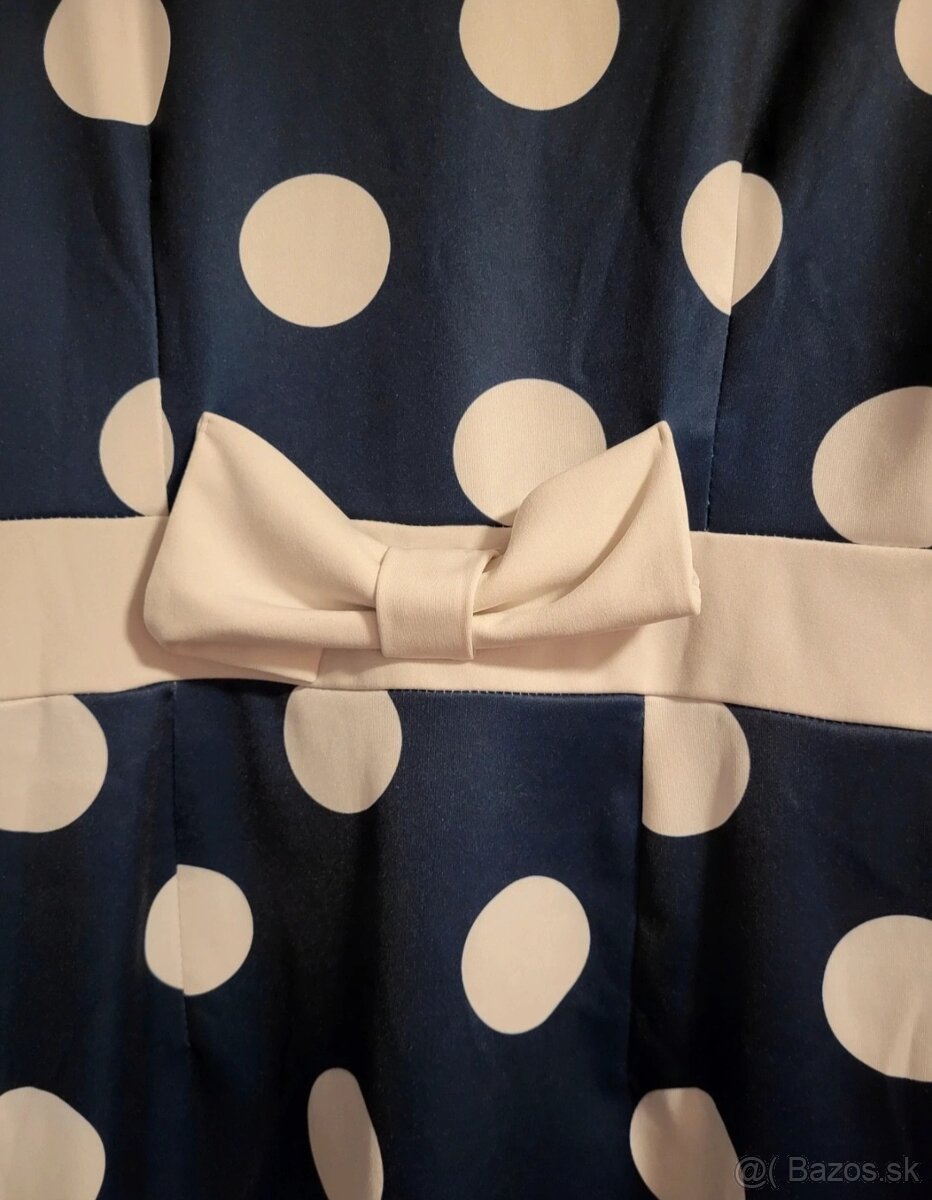 Nádherné bodkované šaty veľkosť M - 2