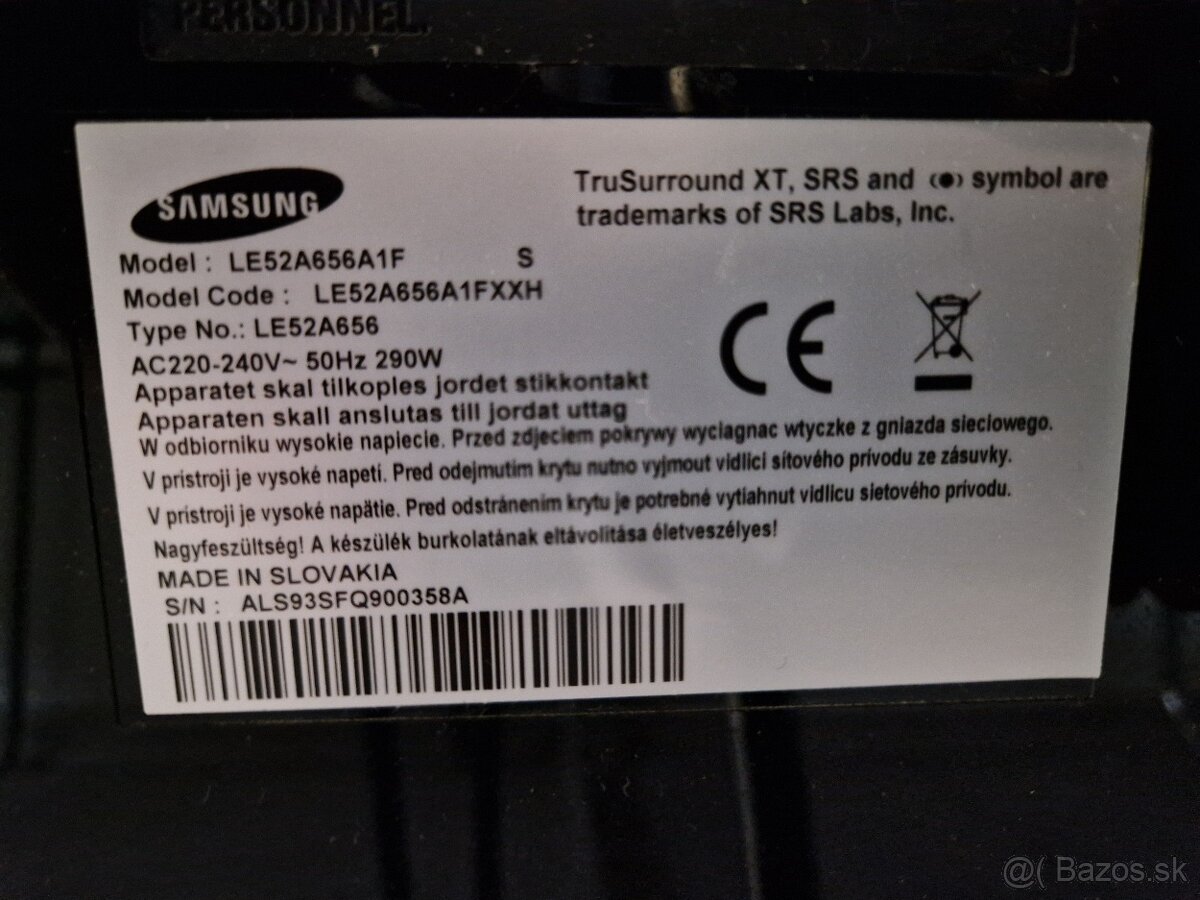 Predam Samsung TV LE52A656A1F - 2