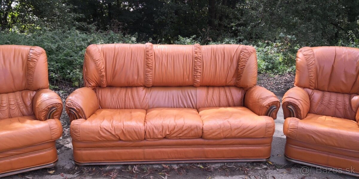 Kožená sedacia súprava 3+1+1 - 2