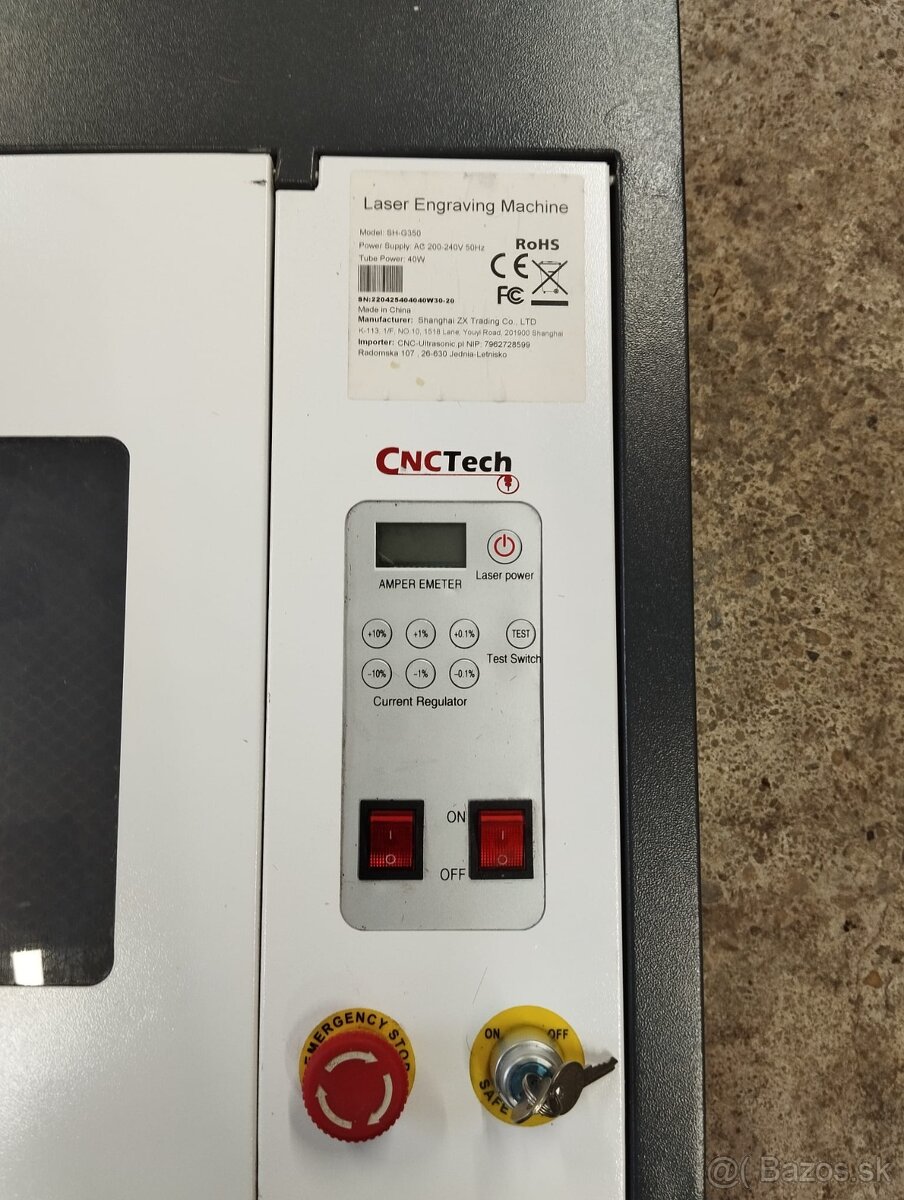 Laserový ploter CO2 40W 40x40cm + Red-Dot + Air-Assist + Prí - 2