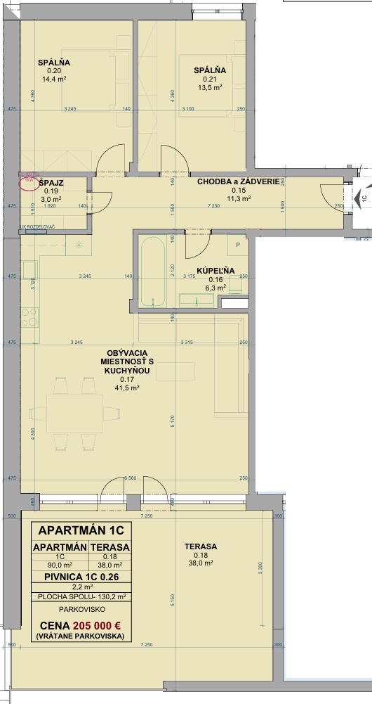 Priestranný 3 - izbový apartmán (1C) na Šírave - 2