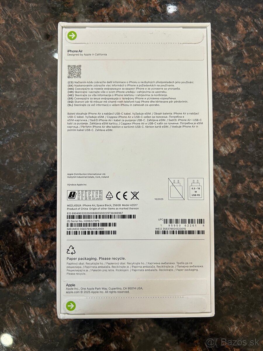 PREDÁM NEROZBALENÝ IPHONE 17 AIR BLACK 256GB+DARČEK - 2