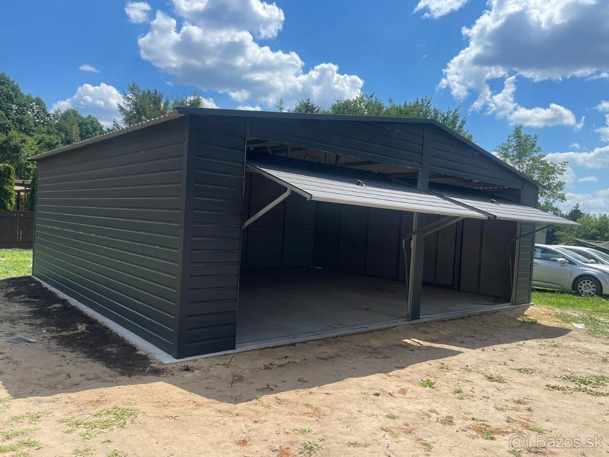 Plechová garáž 6x6m - 2
