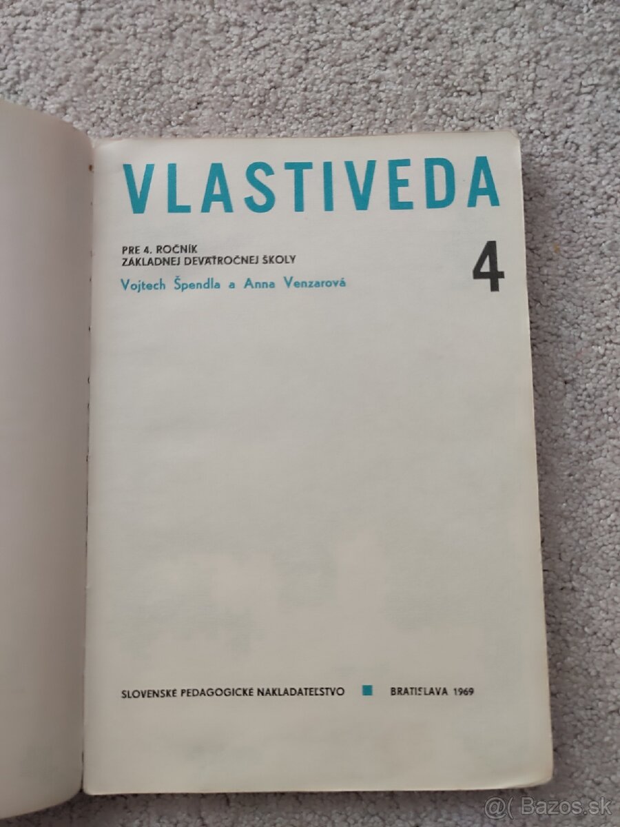 Stará učebnica Vlastiveda 4 - 1969 - 2