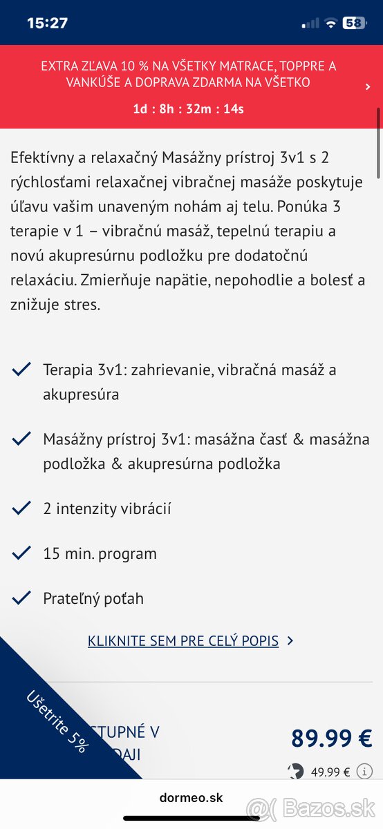 Masážny prístroj na nohy dormeo - 2