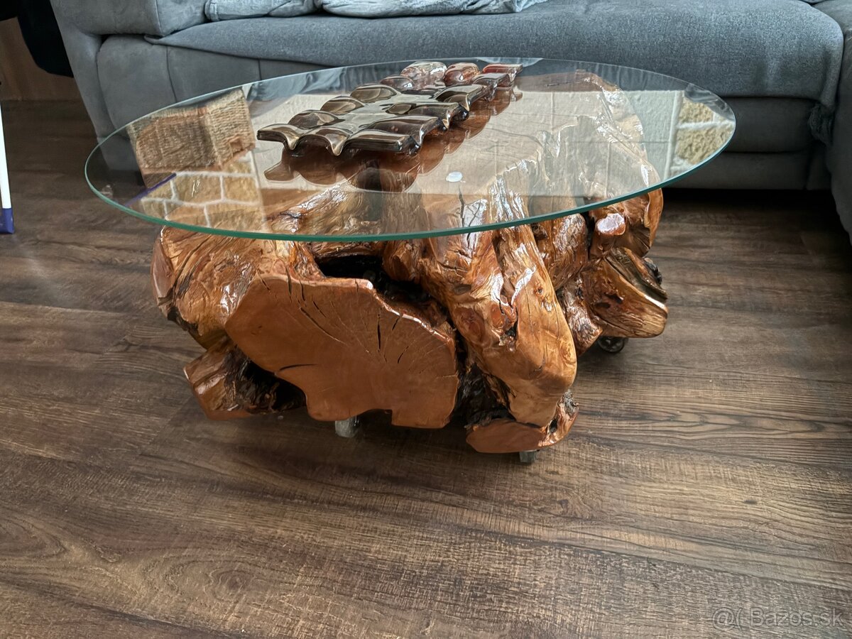 Predám konferenčný stôl masív koreň hruška - 2