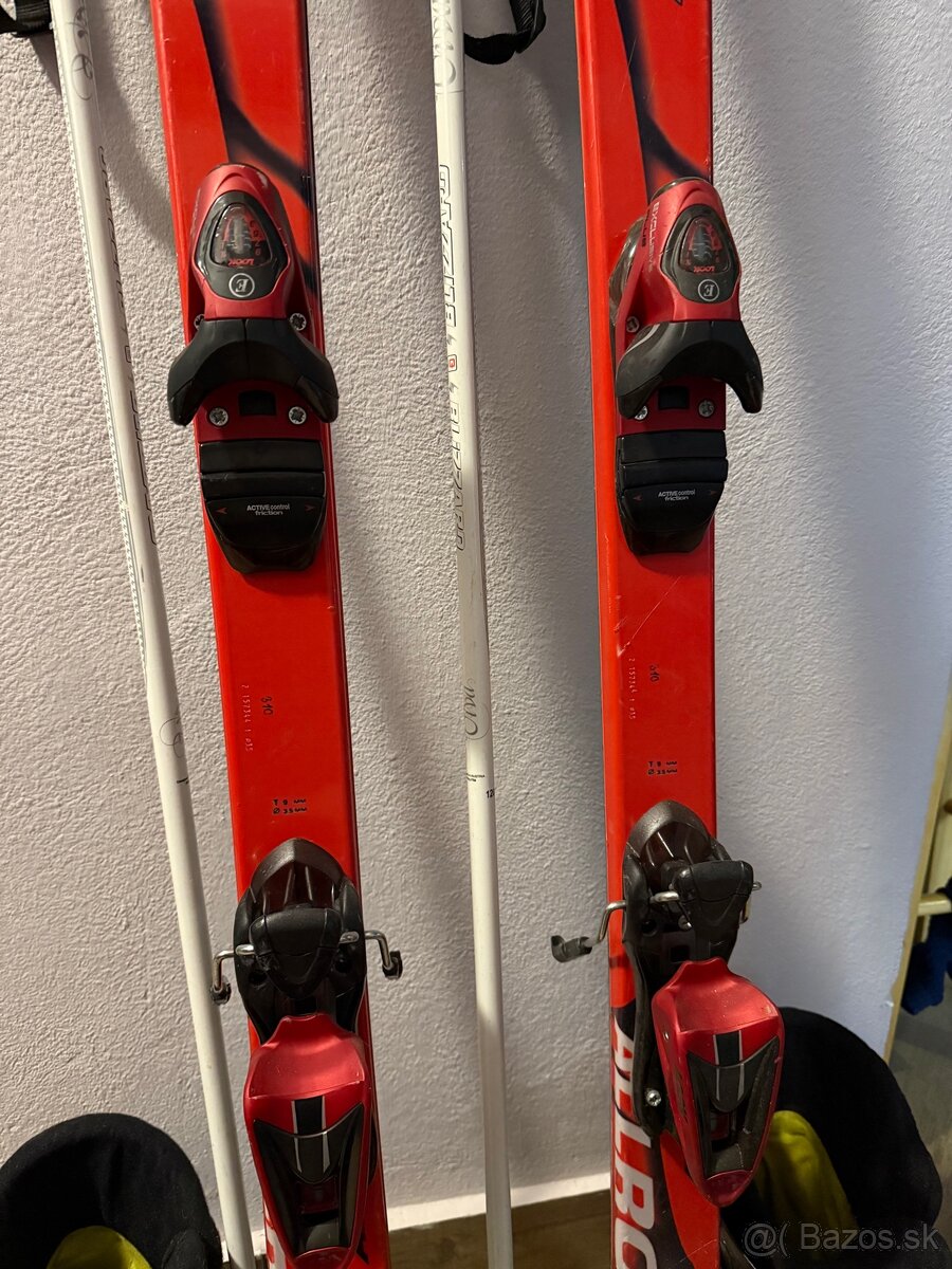 Predam sadu pánske lyže 155cm. Liziarky 43. Palice 120cm - 2