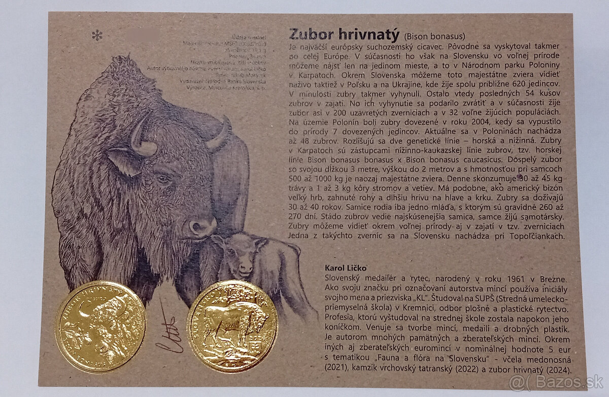 Autorská karta k 5€ minciam.. - 2