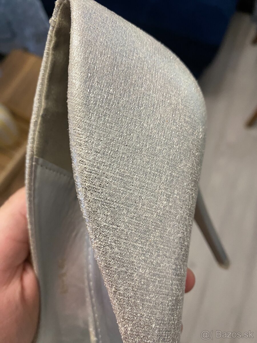 Topánky - lodičky, strieborné, veľkosť 40 - 2
