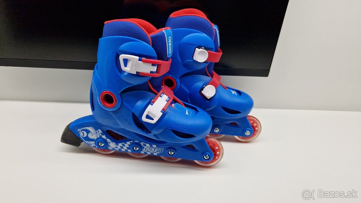 Detské korčule OXELO PLAY 3 – modro/červené + chrániče - 2