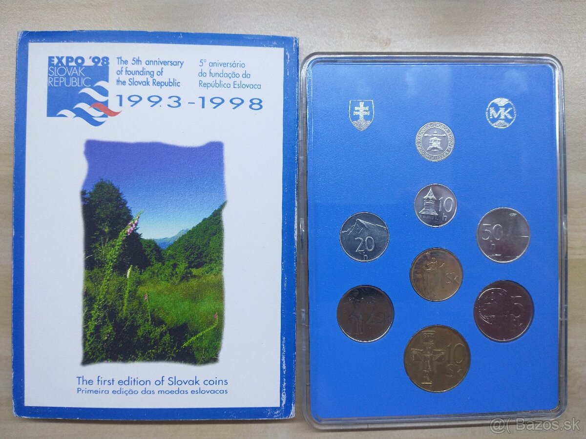 5€ mince SK, sada mincí expo98, TOPVAR, coincard - 2