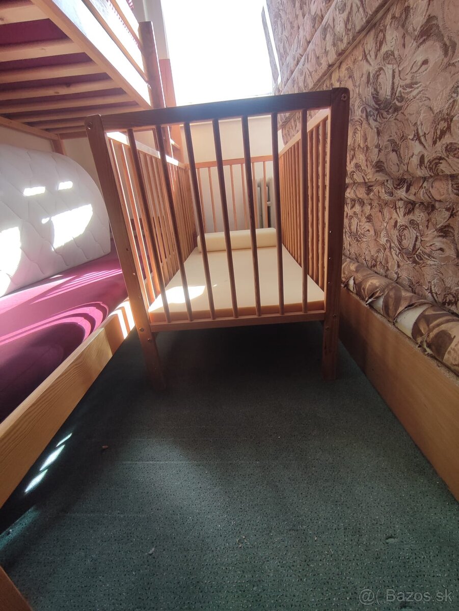 Detská postieľka drevená - 2