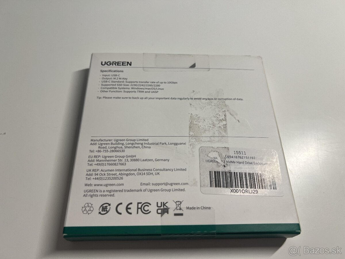 #L0354 Externý box pre M.2 NVMe SSD UGREEN (10 Gbps) - 2
