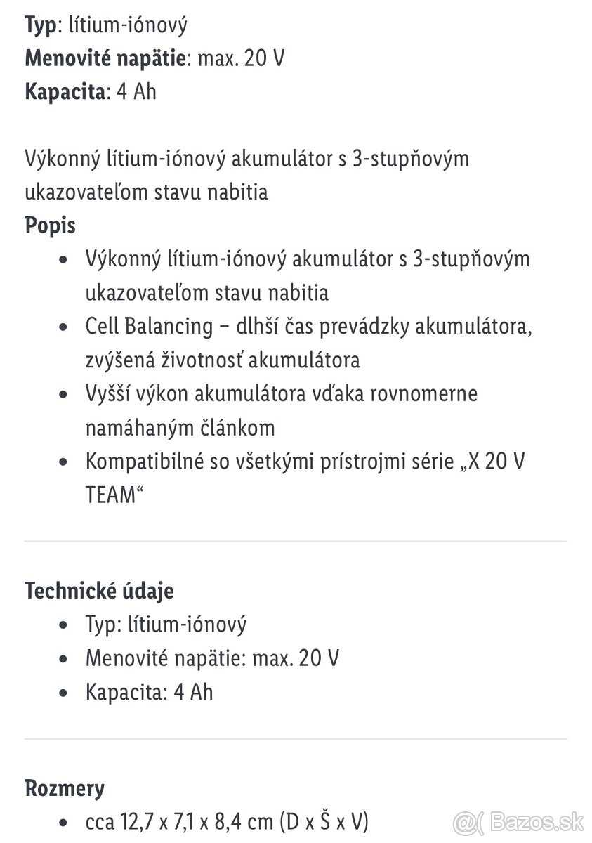 Baterie 20V 4Ah PARKSIDE - 2