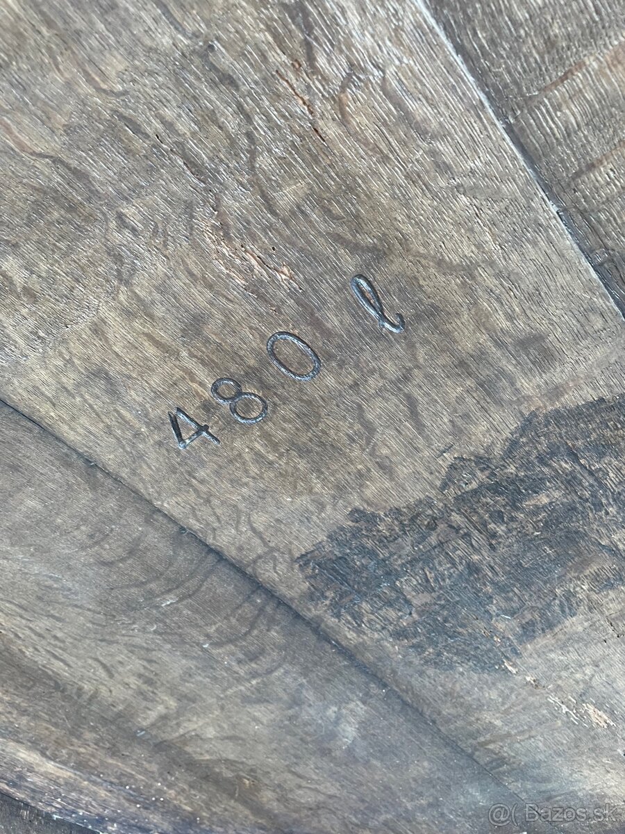 Predám veľký dubový sud objem 408l - 2