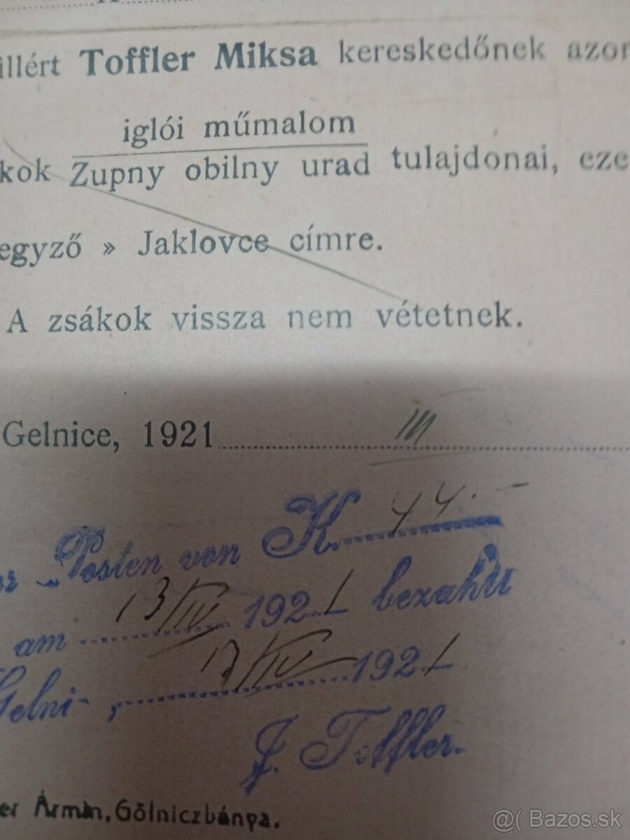 Gelnica voľby leták starý - 2