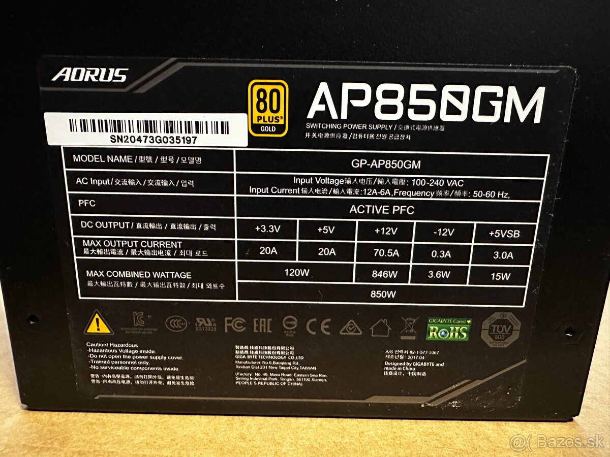 AORUS P850W 80+ GOLD Modular - 2