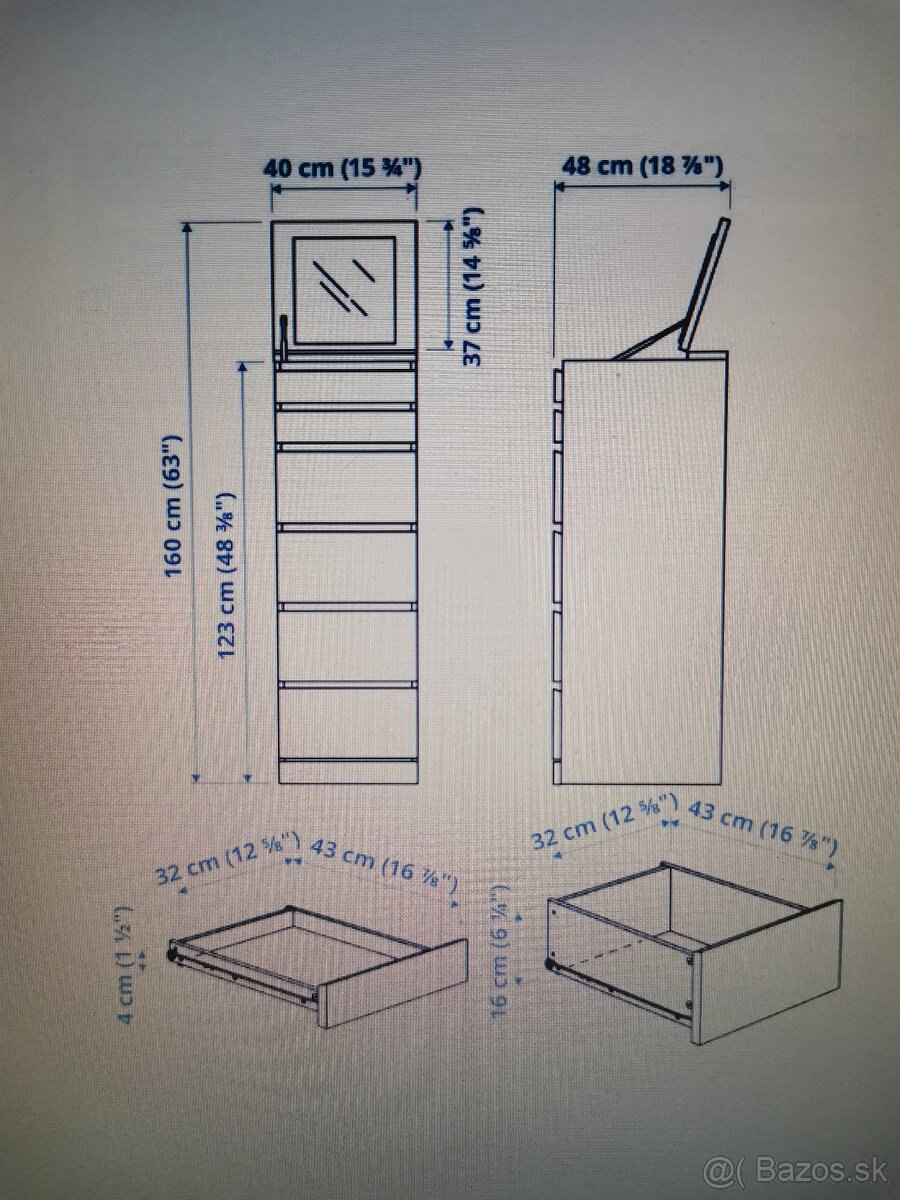 Komoda IKEA čierna 123 cm x 40 cm - 2