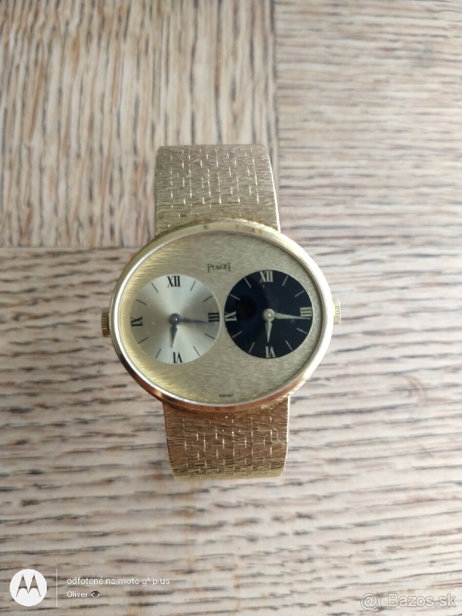 Exkluzívne Zlaté Hodinky PIAGET Dual Time 18k/750 - 2