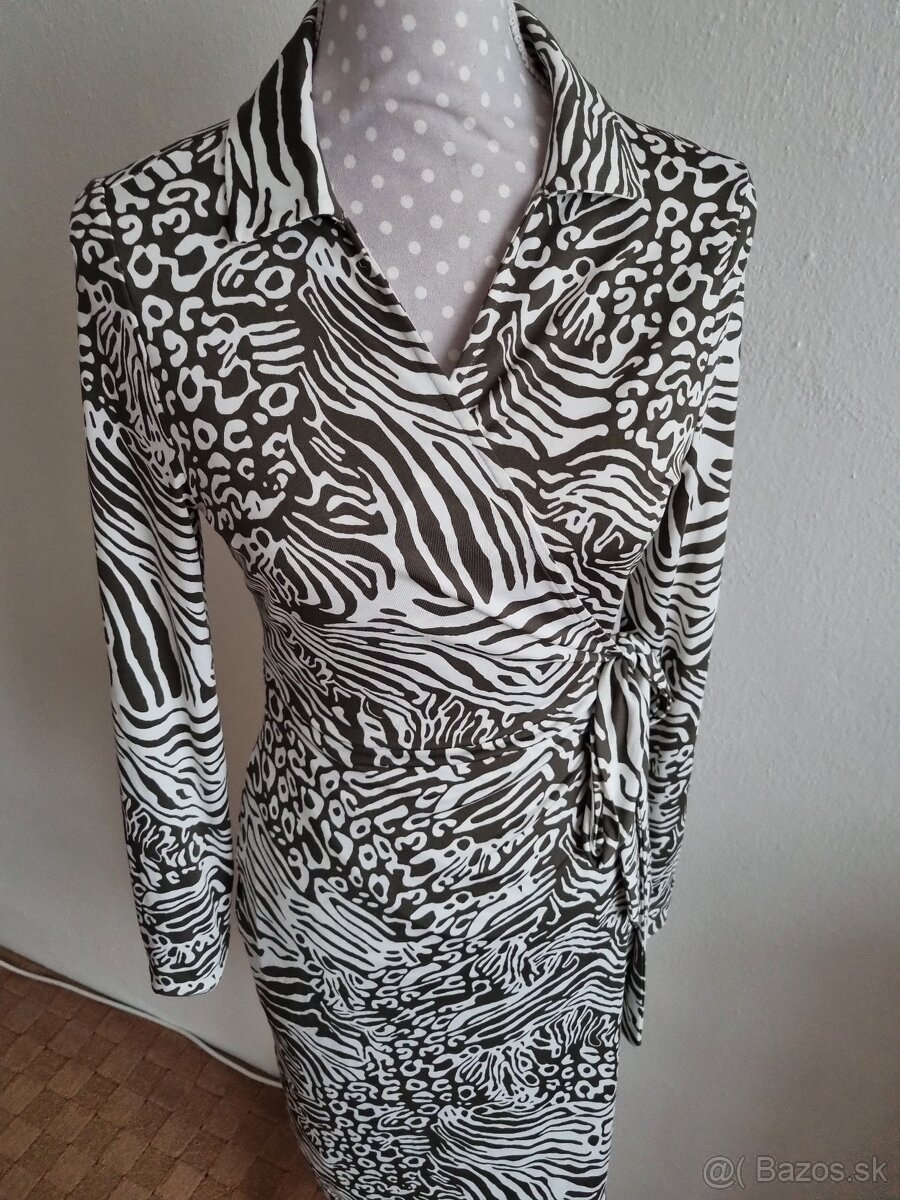 nové olivovo-biele zavinovacie šaty Orsay veľ. M - 2