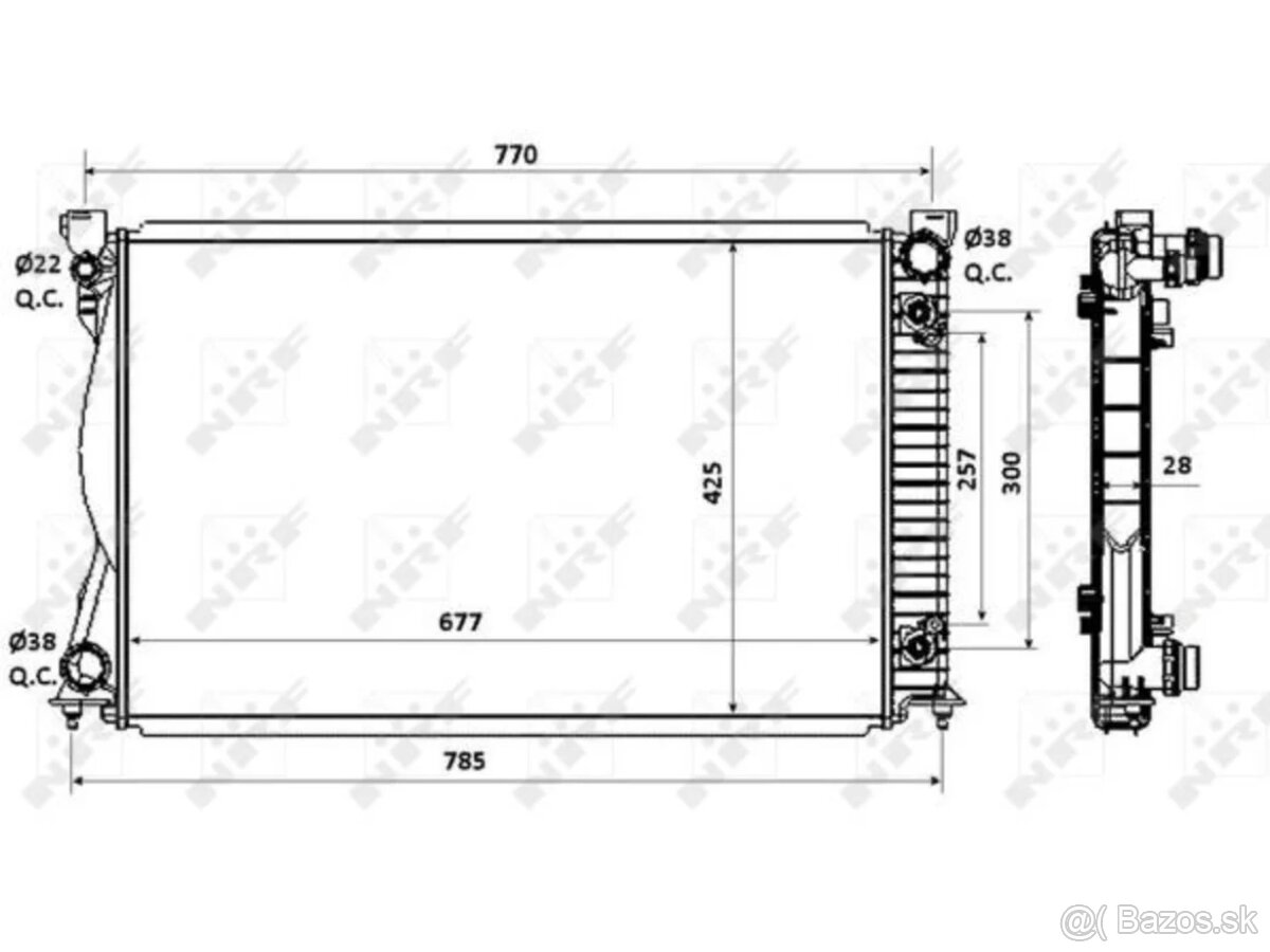 Chladič motora NRF 58360 Audi a6 c6 - 2