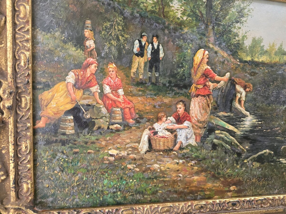 Starožitný obraz maľba na dreve - 2