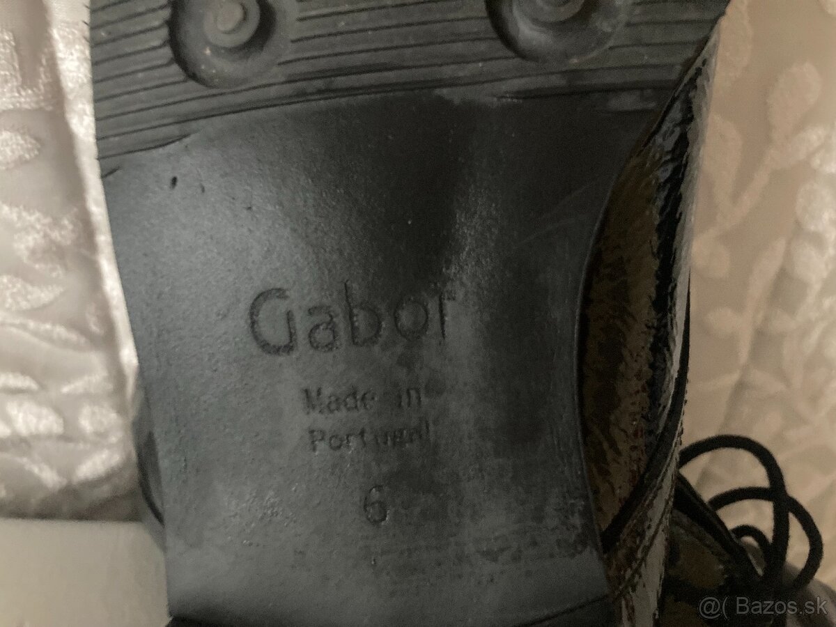 Krásne čierne dámske Gabor poltopánky (v. 6/39) - 2