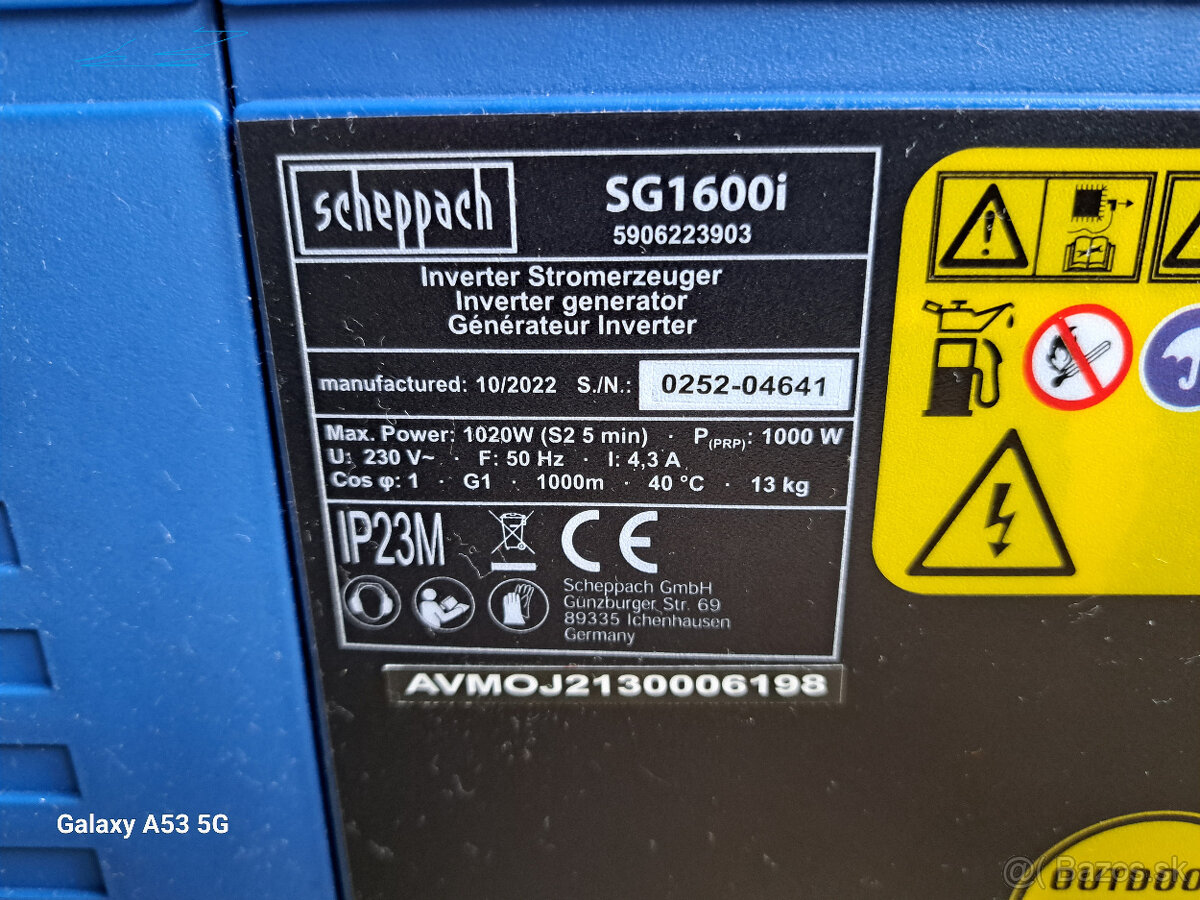 Invertorova elektrocentrala Scheppach SG 1600i - 2