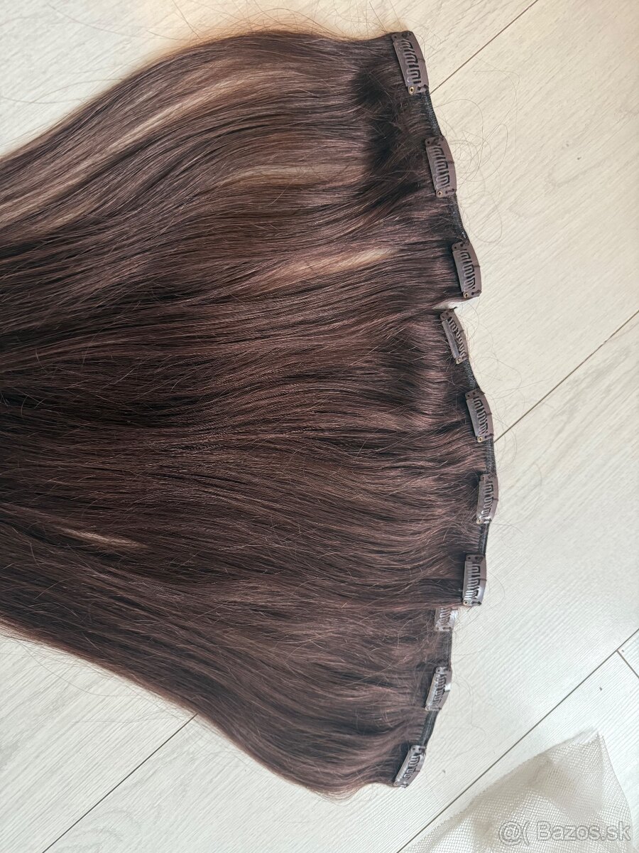 Clip in vlasy - gaštanová hnedá - 2