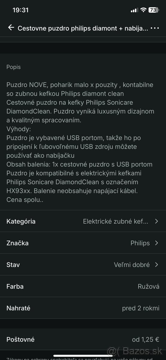 Cestovne puzdro philips diamont + nabijaci poharik - 2