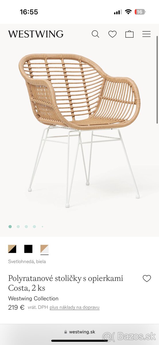 Stoličky z Westwingu/ spolu predávam 4ks - 2