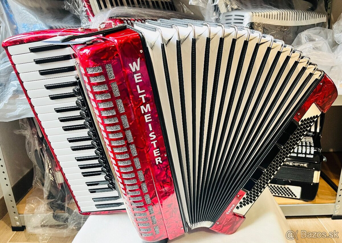 Predám NOVÝ akordeón WELTMEISTERS SAPHIR 120 BASOVÝ - 11/5 - 2