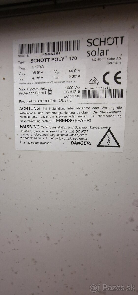 Solárne panely 2x170w - 2
