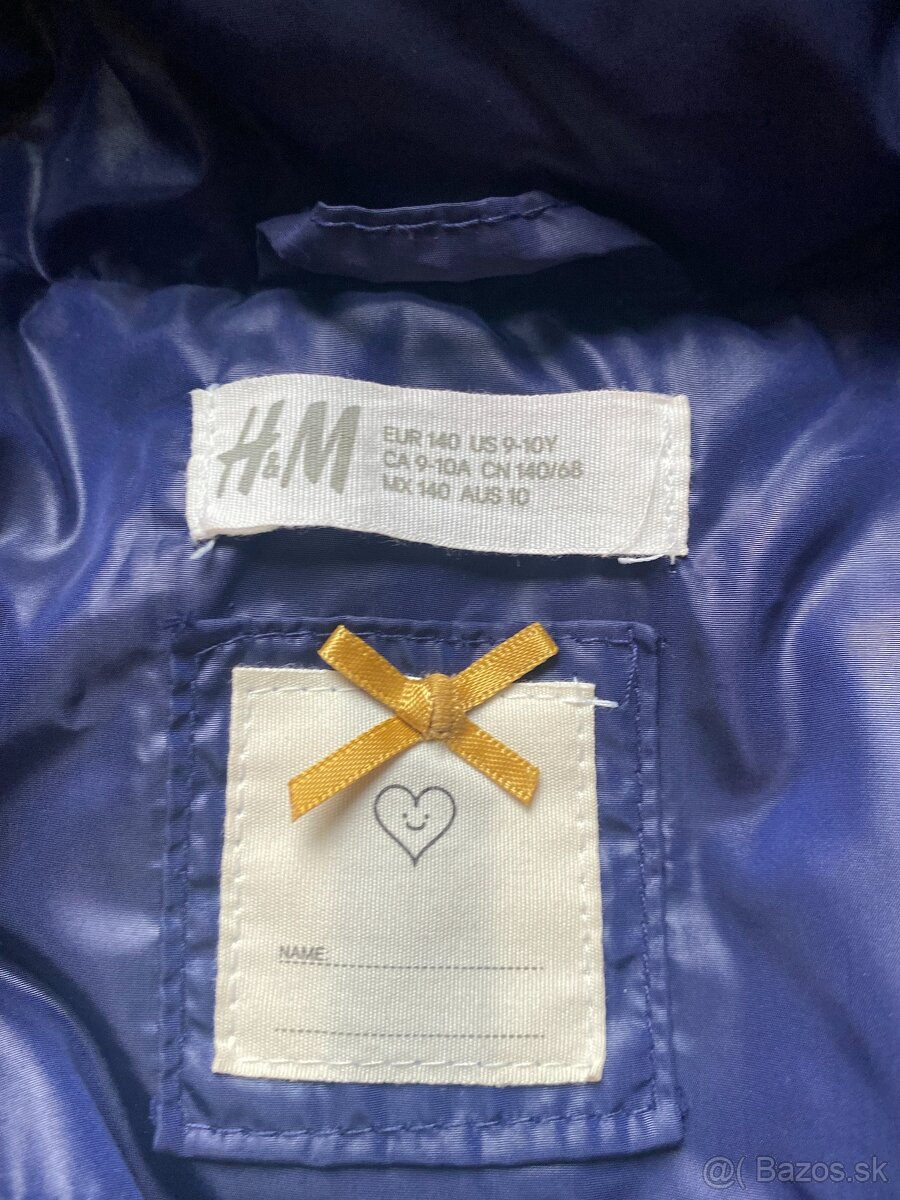 Dievčenská zimná bunda H&M , veľ 140 - 2
