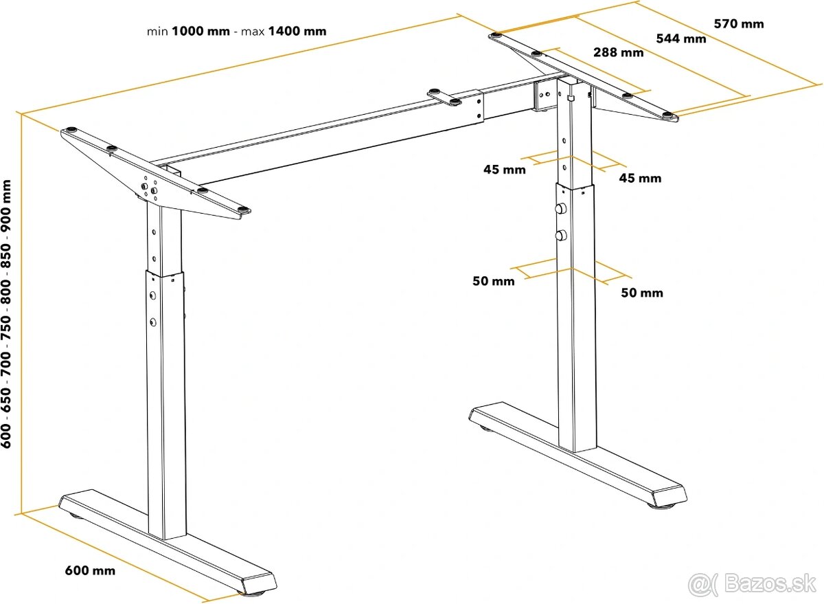 AlzaErgo Fixed Table FT1 biely - 2