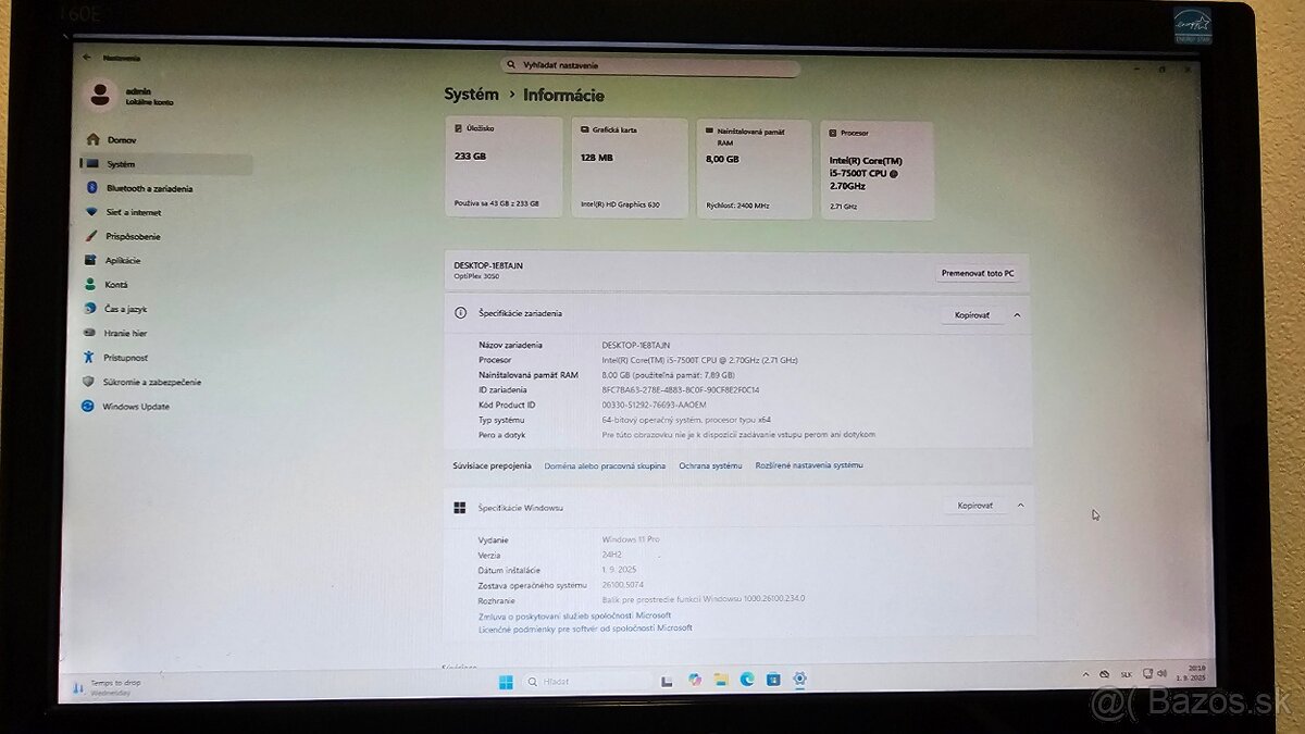 Dell Optiplex 3050 i5-7500T RAM 8GB SSD 256GB Win11Pro - 2