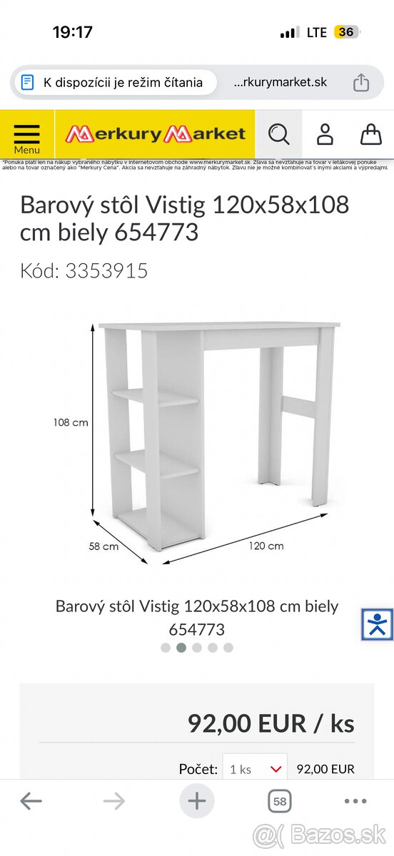 Barový stôl a barove stoličky - 2