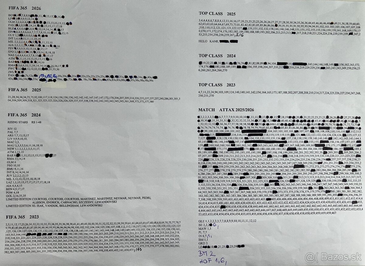 Futbalové kartičky - 2