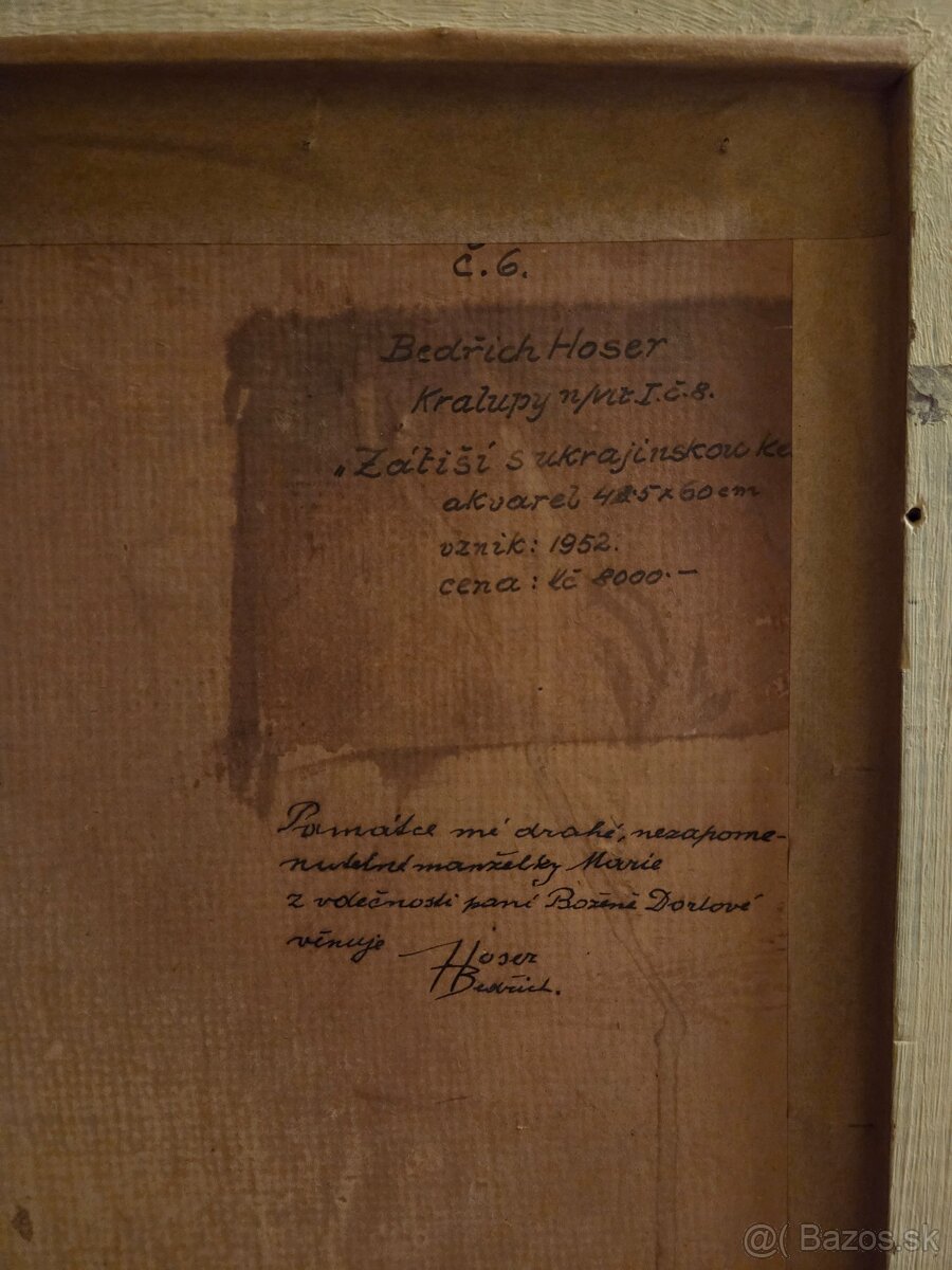 Obraz Bedřich Hoser-Zátišie - 2