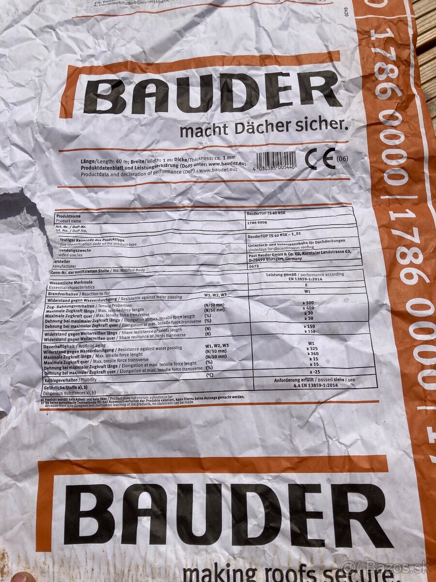 Stresna folia bauder TS 40 - 2