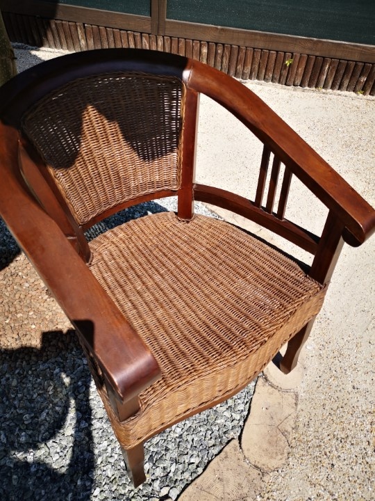 Ratanové kreslá s teakovým drevom - 2