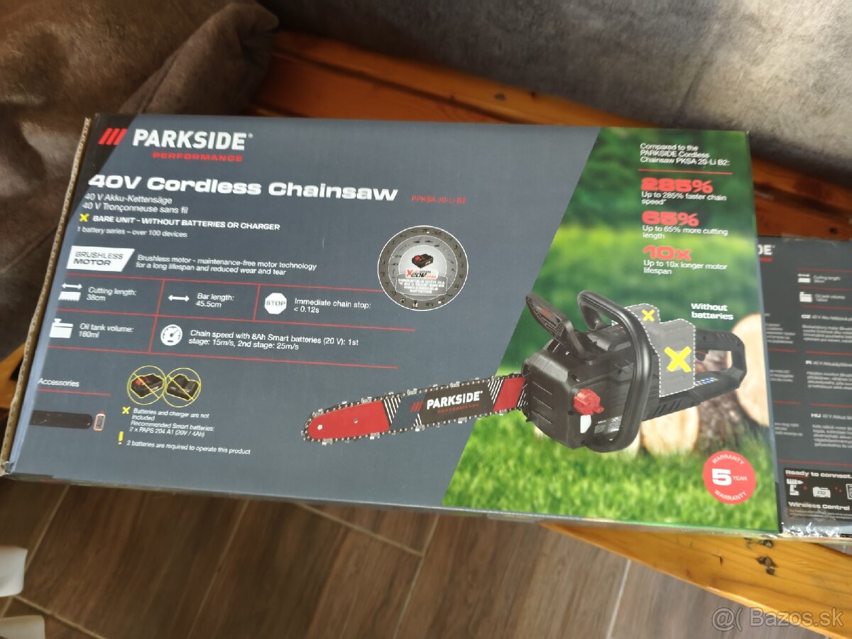 Aku reťazová píla parkside performance 40v - 2