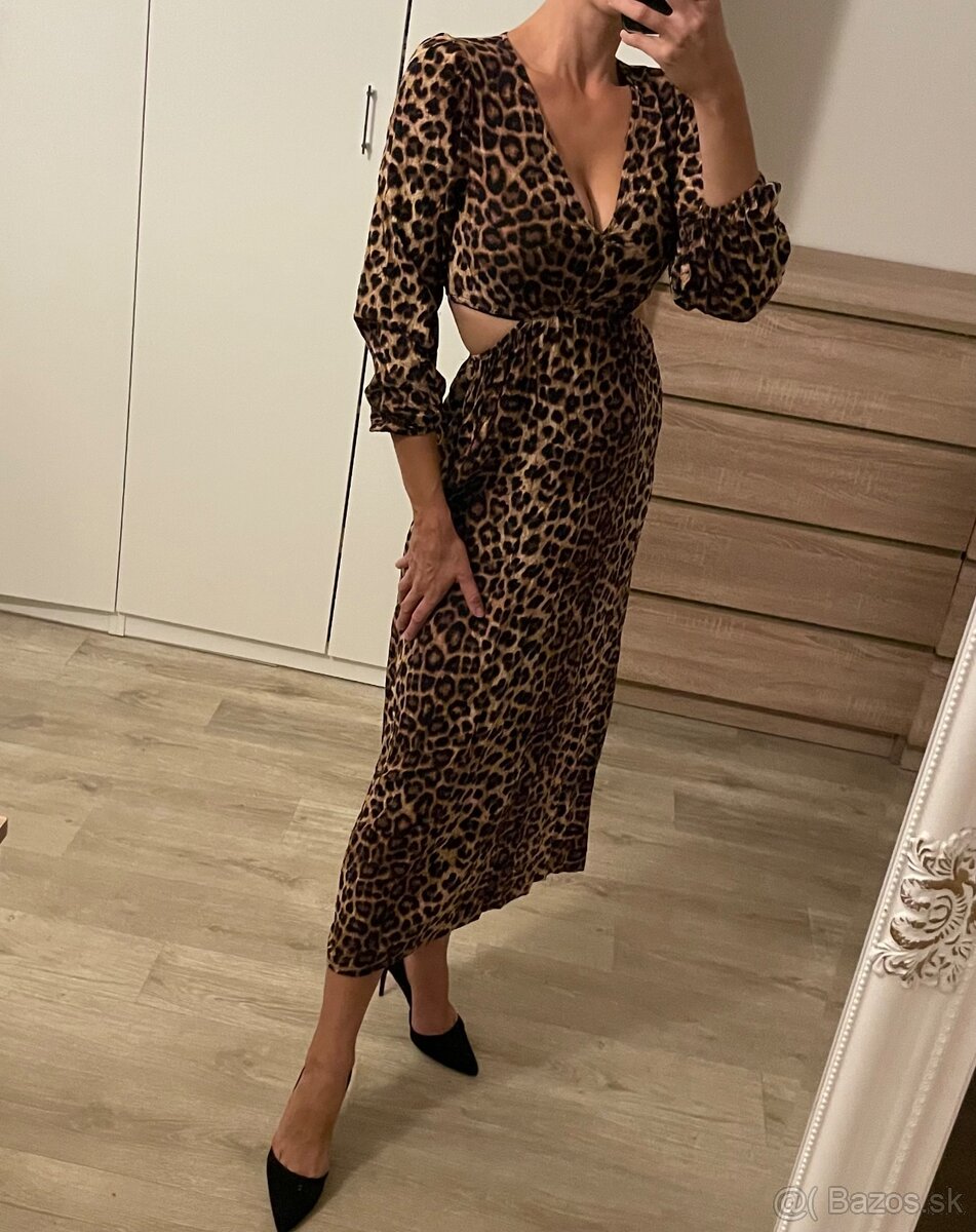 Šaty s leopardím vzorom S - 2